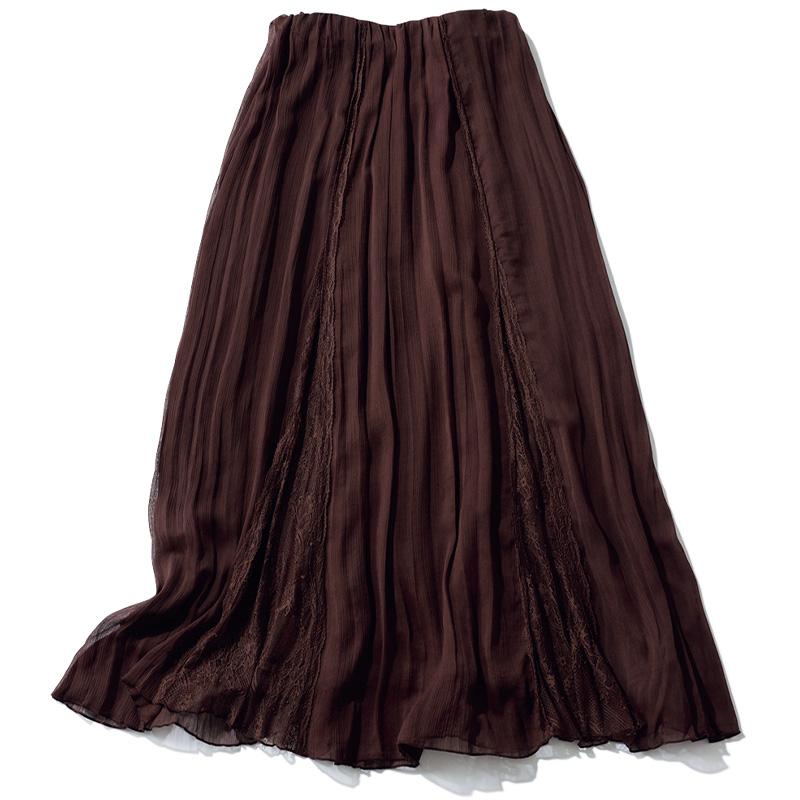 ZARAのダークブラウンギャザースカート