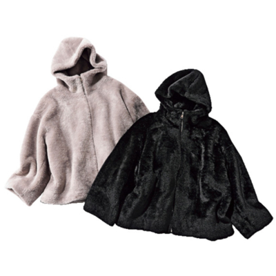 着膨れしない！【ファーフーディコート】はカジュアルにもきちんとにも使える