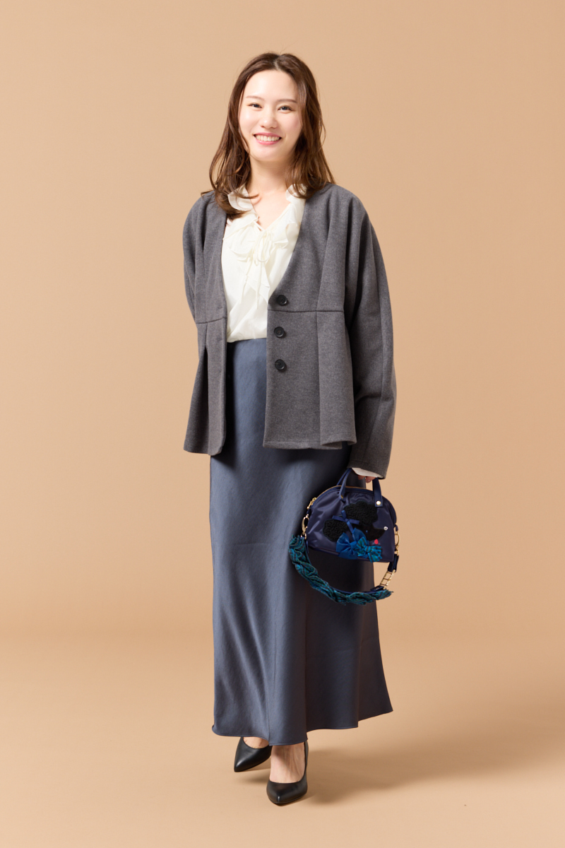 クラウドチームVERY長谷川侑奈の[ALEGRE]ウールライクジャケットコーデ