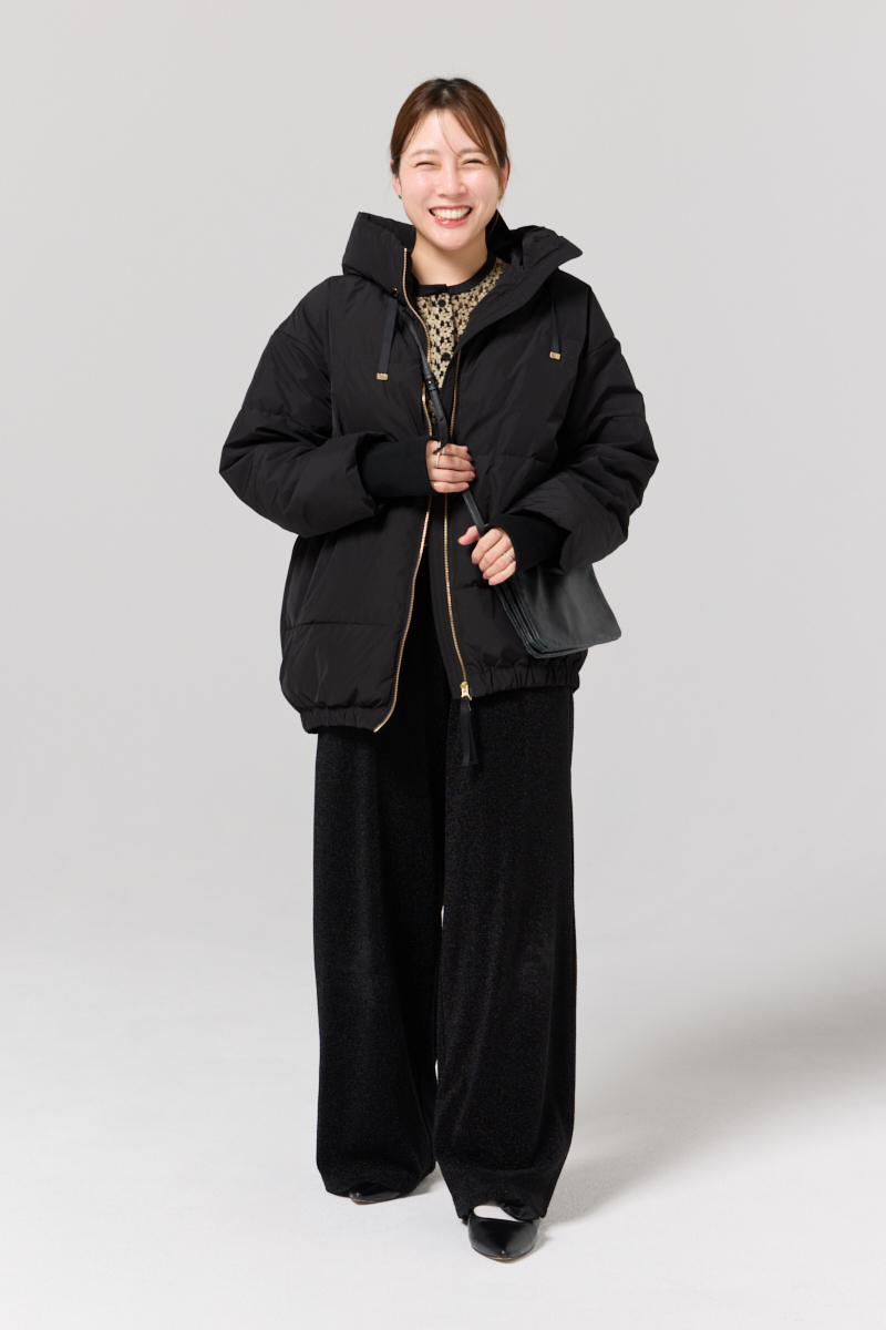 クラウドチームVERY竹内菜摘の[ALEGRE]オーバーサイズダウンコートきれいめコーデ