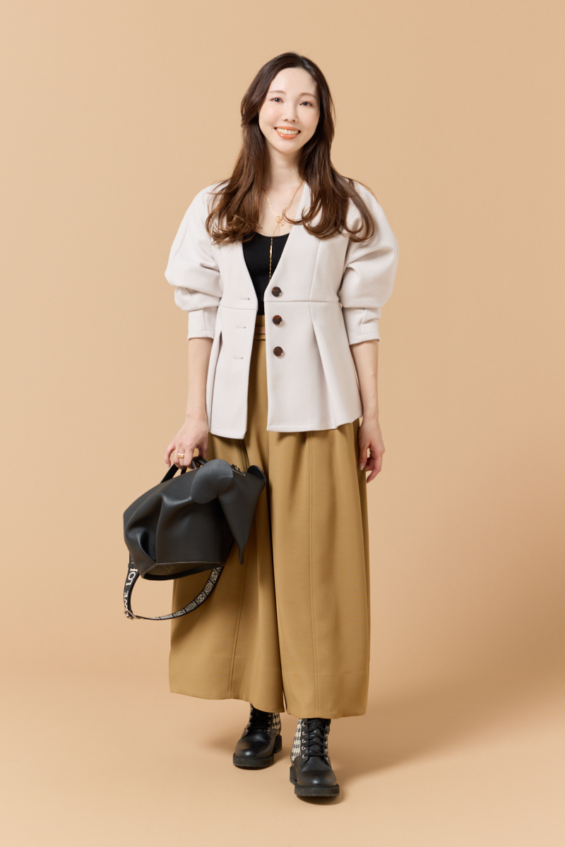 クラウドチームVERY佐藤恵久美の[ALEGRE]ウールライクジャケットコーデ