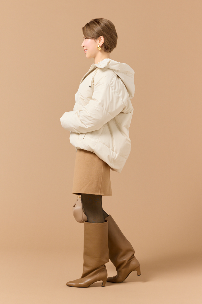 クラウドチームVERY高橋香穂の[ALEGRE]オーバーサイズダウンコートきれいめコーデ