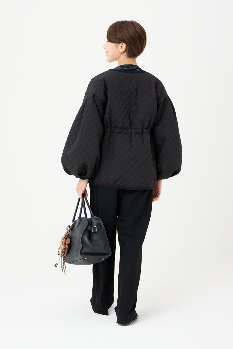 クラウドチームVERY髙橋香穂の[THREE SQUARE]リボンキルティングコートコーデ