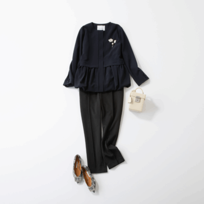 【卒園式・入園入学式に】手持ち黒パンツに合うジャケット＆ブラウス2選