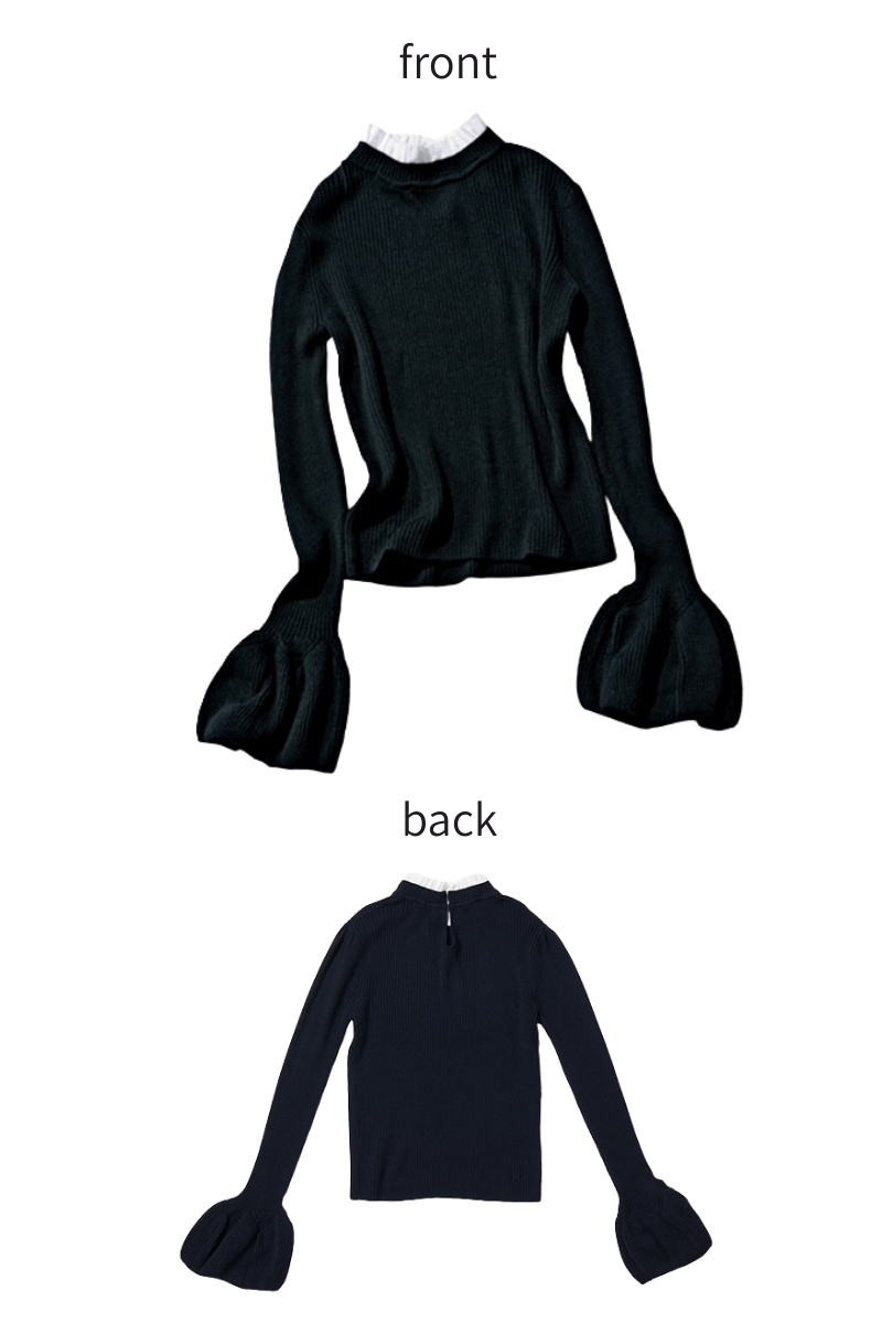 [AJUGA.]2WAYメロウハイネック衿付きニット