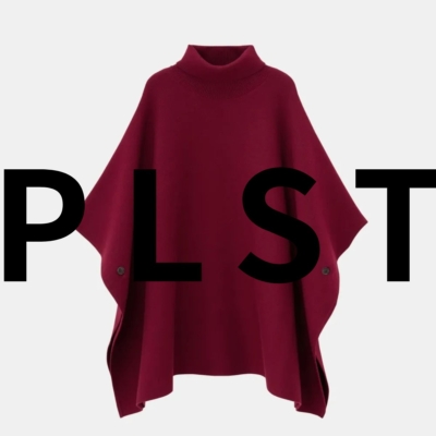 かぶらないオシャレができる【PLST】のポンチョニットは、マタニティコーデにもおすすめ