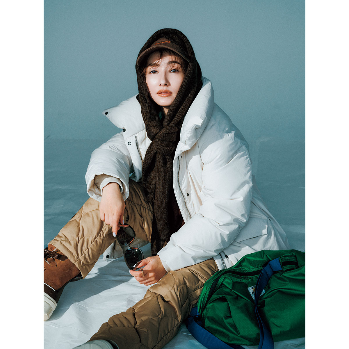 こなれブラウンで雪山コーデが完成