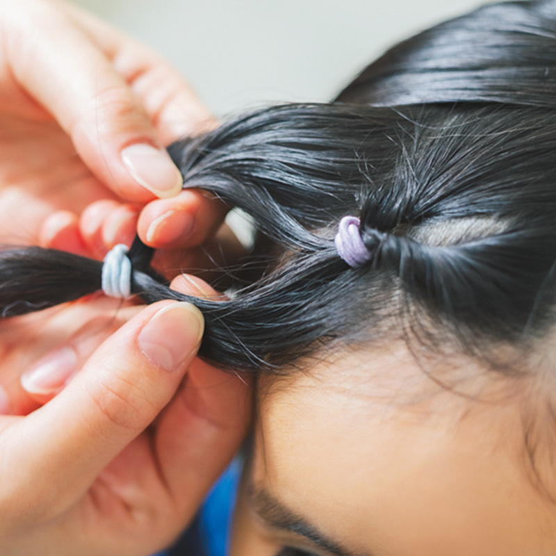 位置をずらしてもう一度くるりんぱをする