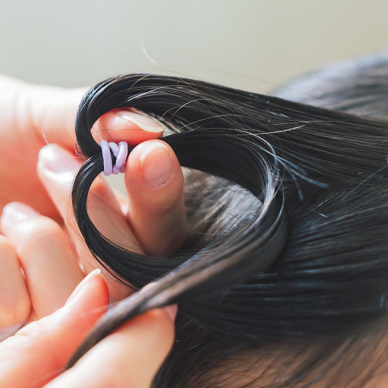 最後に耳にかけて完成