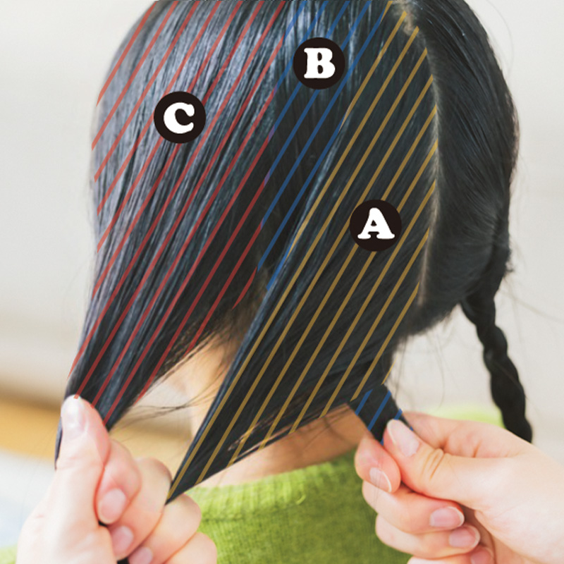 三つ編みをする