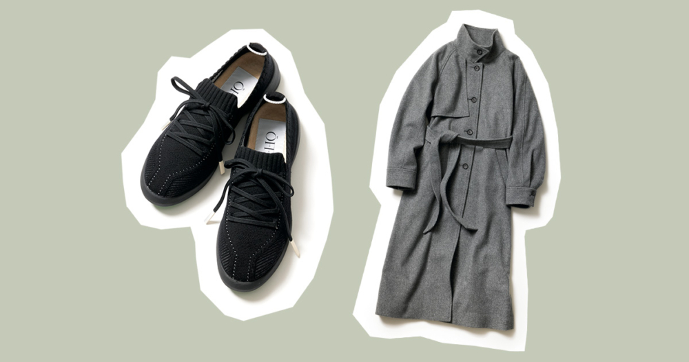 オッフェンのスニーカーとCITY TOKYOのコート