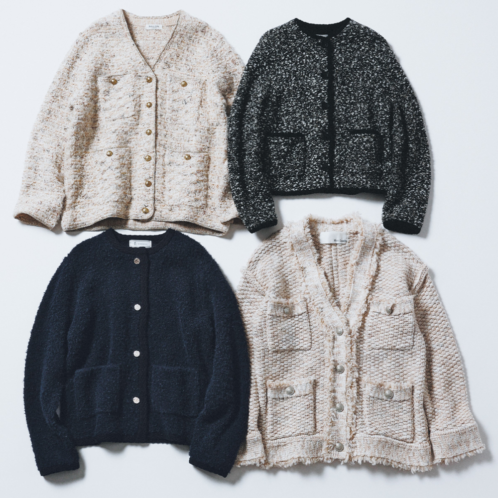 セオリーリュクスとサロンアダムエロペとウィムガゼットとロペピクニックのジャケットカーデ