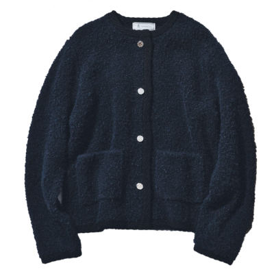 【7000円台】母業や通勤に！ツイード風『ネイビーカーデ』が好感度大