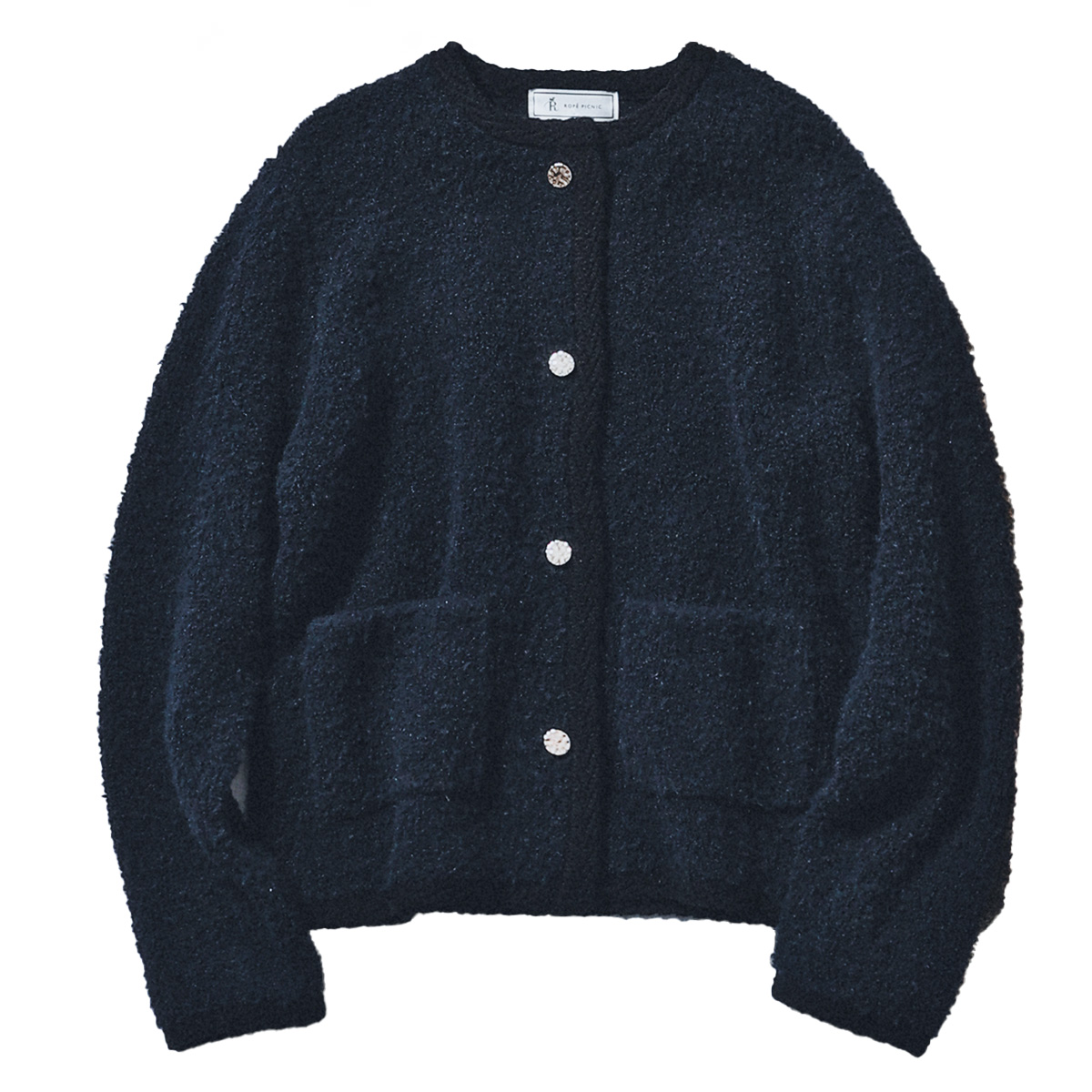 7000円台】母業や通勤に！ツイード風『ネイビーカーデ』が好感度大 | VERY