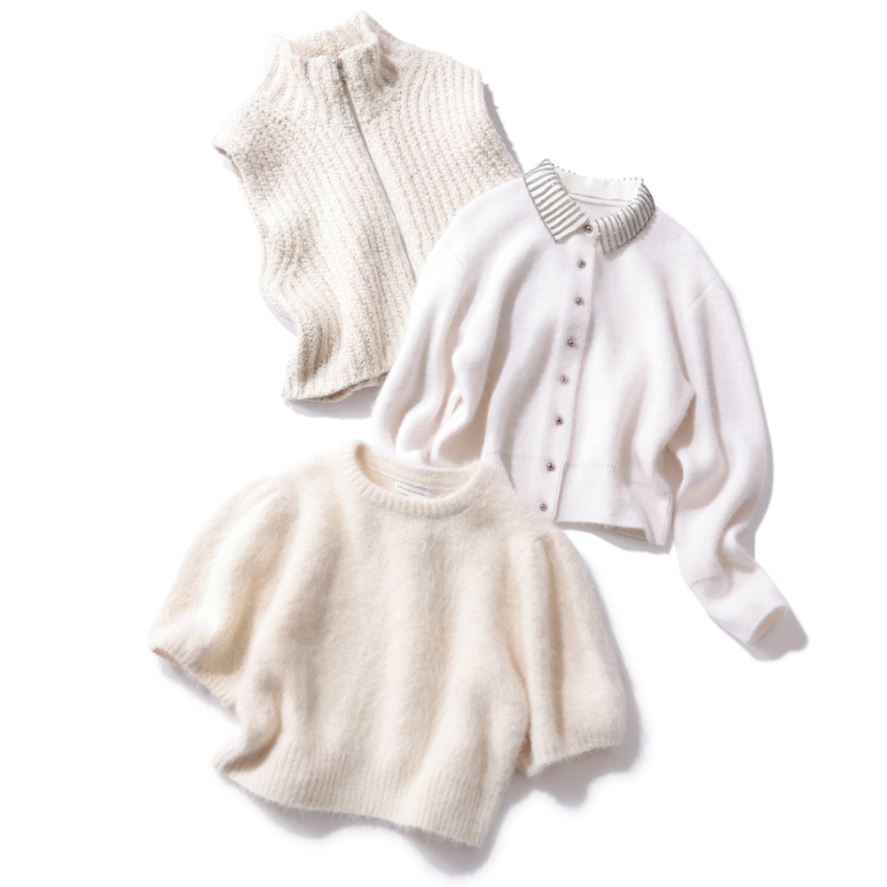 清潔感あるキレイめ白ニット