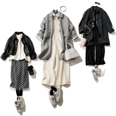 【キレイめ服×スニーカー】白＆シルバースニーカーなら失敗しない！