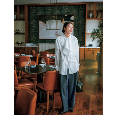 【発表会のママコーデ】主役級ブラウスならワンツーコーデもオケージョン仕様に