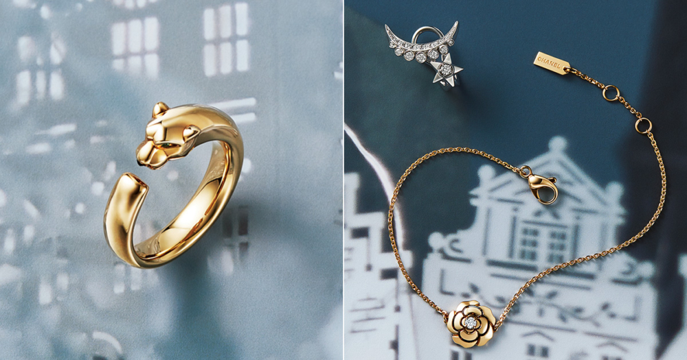 カルティエのパンテールドゥカルティエのリングとシャネルのコメットのイヤリングとカメリアのブレスレット