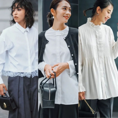 【発表会のママコーデ7選】習い事、学校etc.母行事オシャレに白ブラウスが万能！