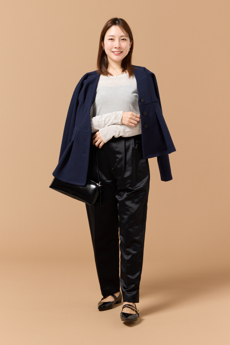 クラウドチームVERY竹内菜摘の[ALEGRE]ウールライクジャケットコーデ