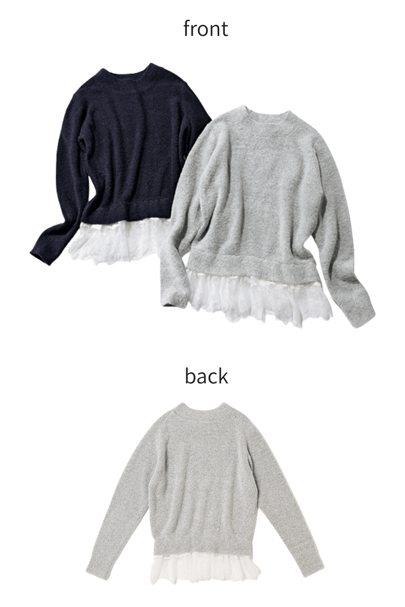 [VERSEAU]レースレイヤードニット