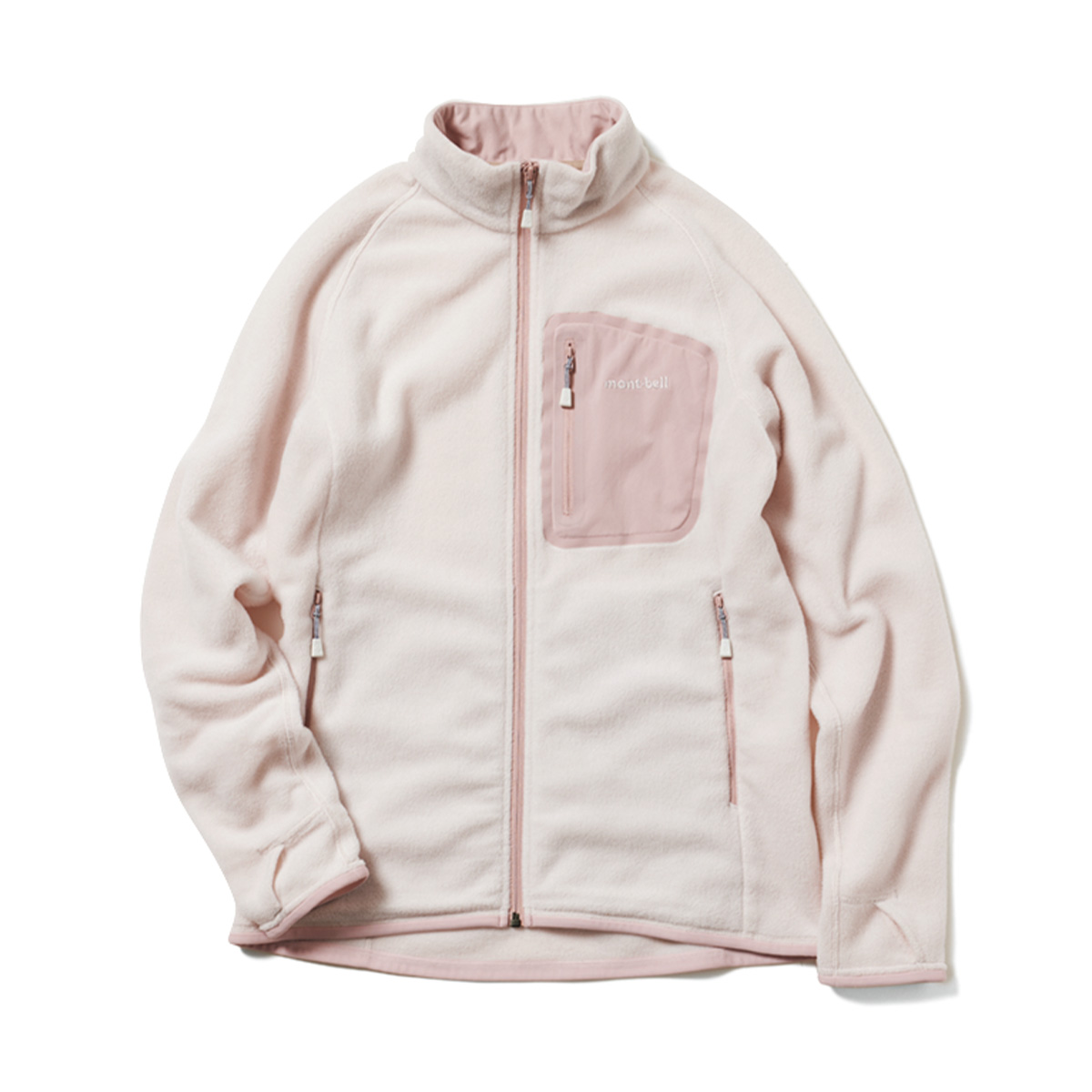 モンベルの薄ピンクのフリースジャケット