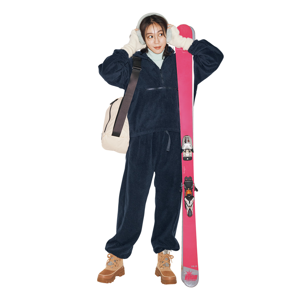 レンジ オブ ライトのフリースのセットアップのスキー場コーデ