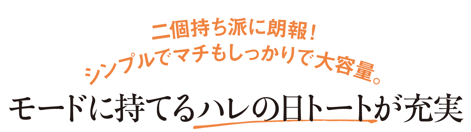二個持ち派に朗報！シンプルでマチもしっかりで大容量。-モードに持てるハレの日トートが充実