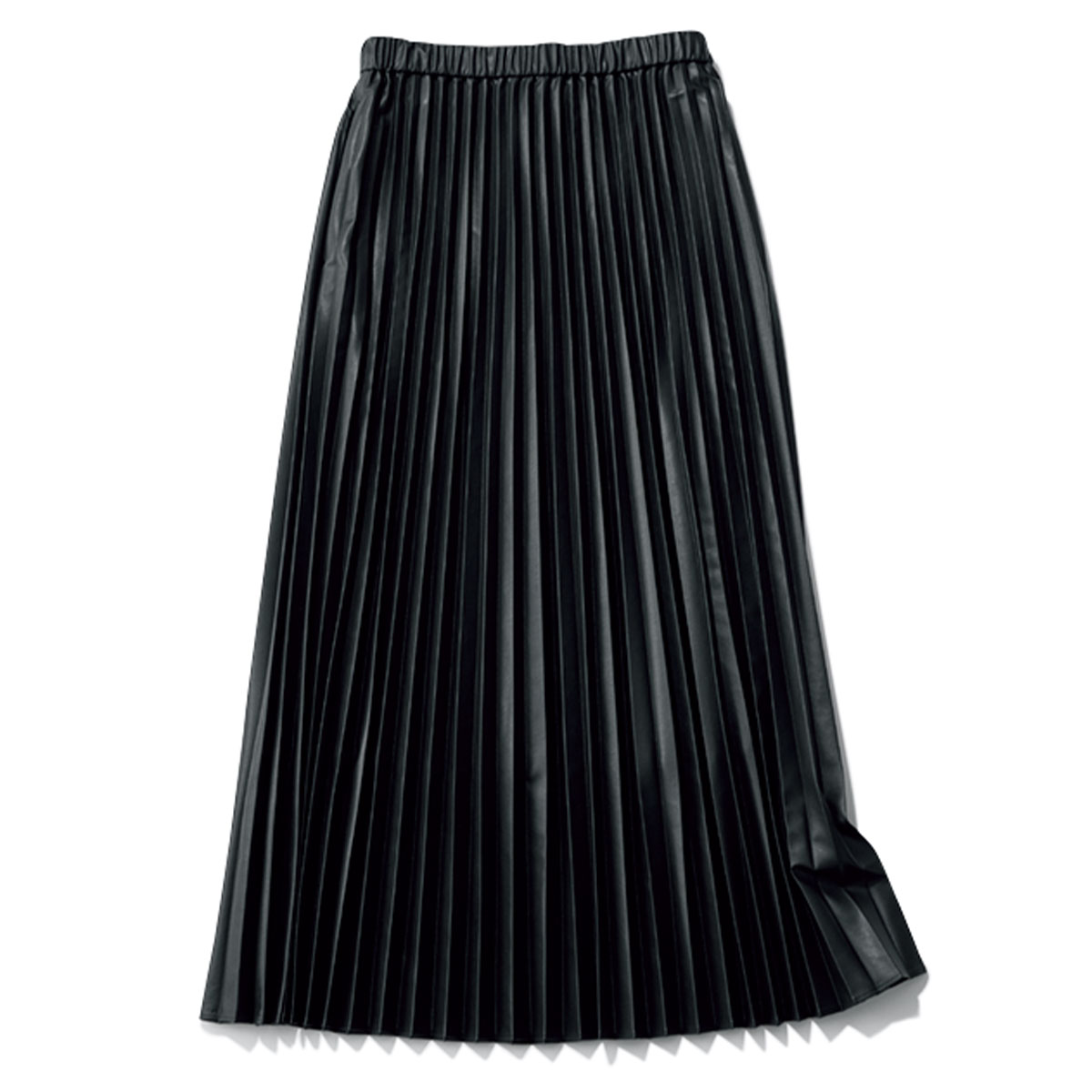 アンフィーロのフェイクレザーのプリーツスカート
