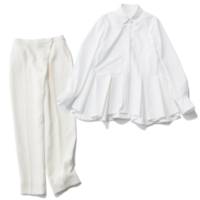 春まで使える「白ブラウスとパンツ」でキレイめ投入！【ママの着回し5Days】