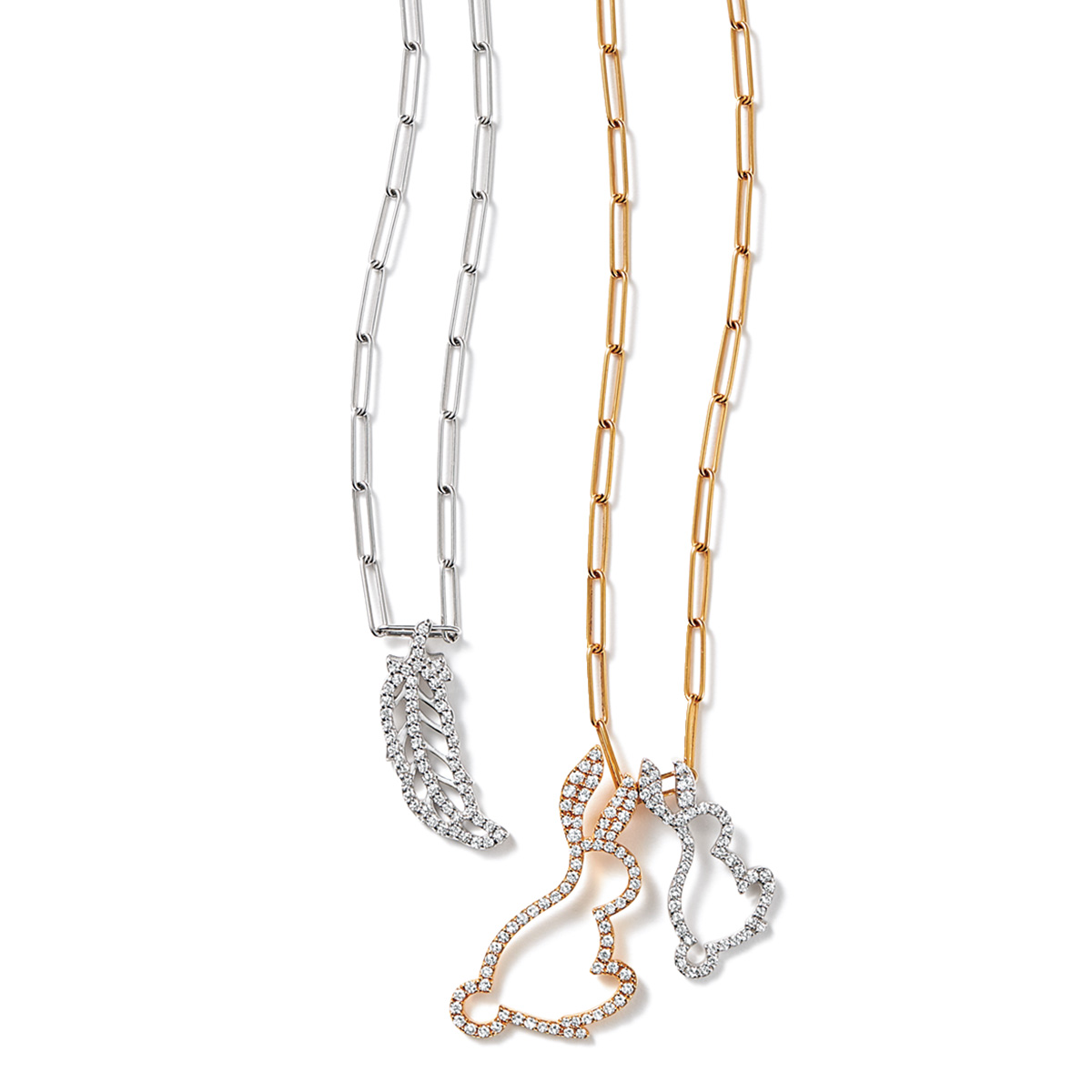 YONのラボグロウンダイヤのチャームがついたチェーンネックレス