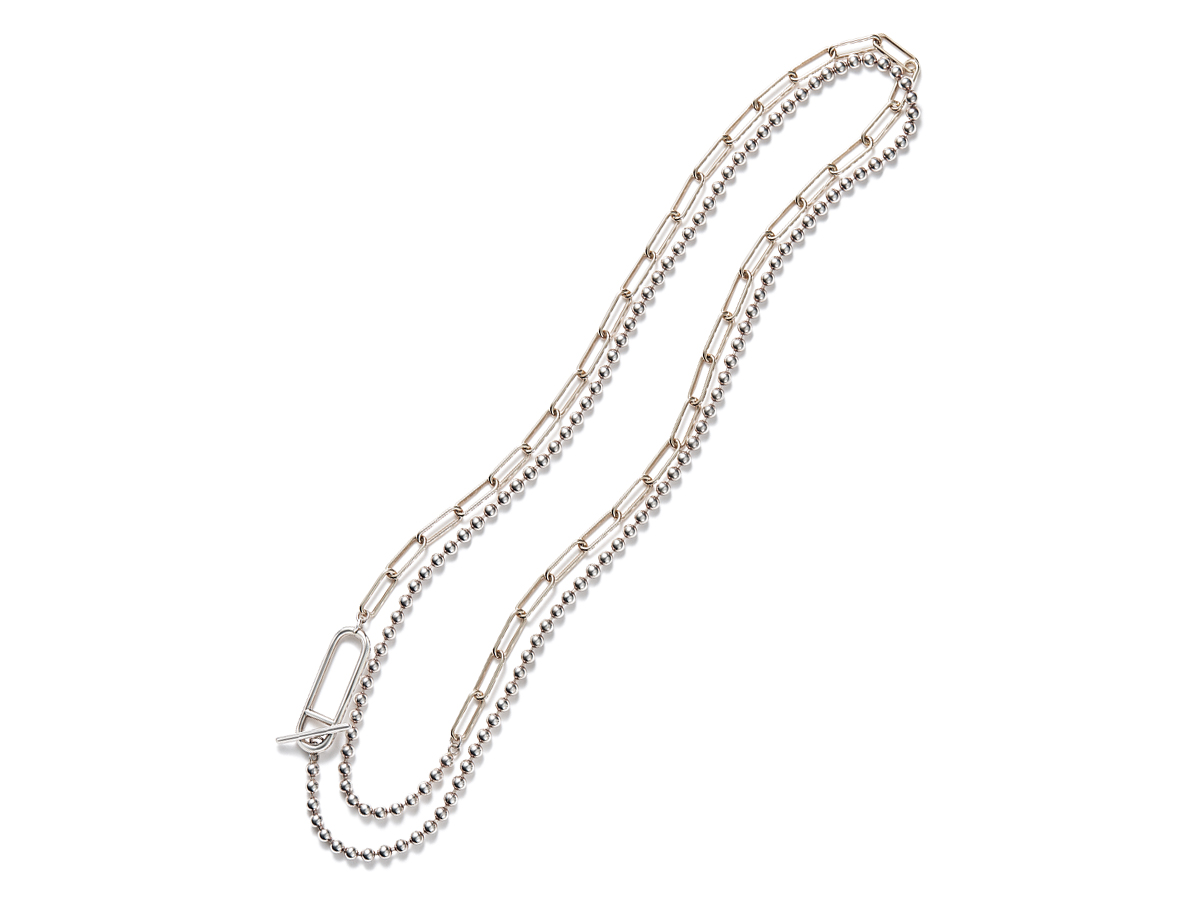 ミチ ウィルウェイのゴールドとシルバーコンビの3WAYネックレス