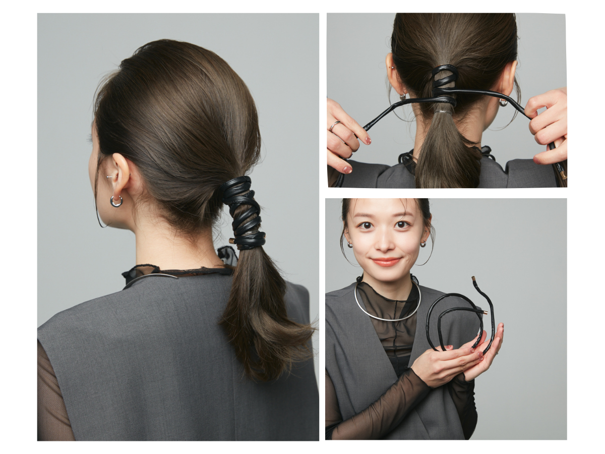 ワイヤーポニーを使ったヘアアレンジ