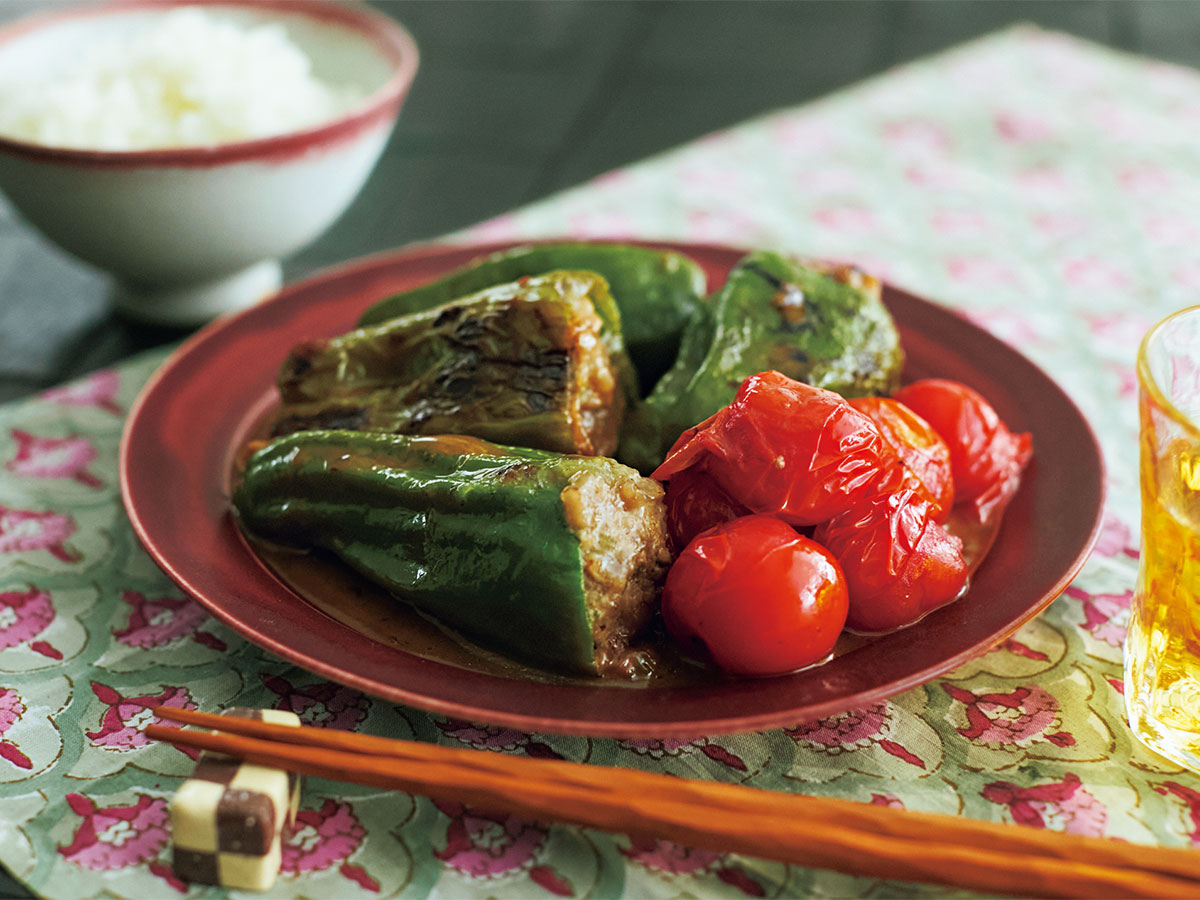 長谷川あかりさんレシピのピーマンの肉詰め