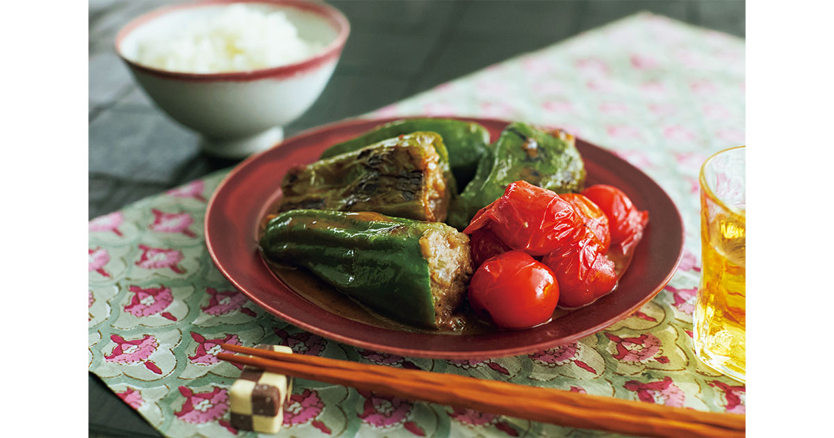 長谷川あかりさんレシピのピーマンの肉詰め