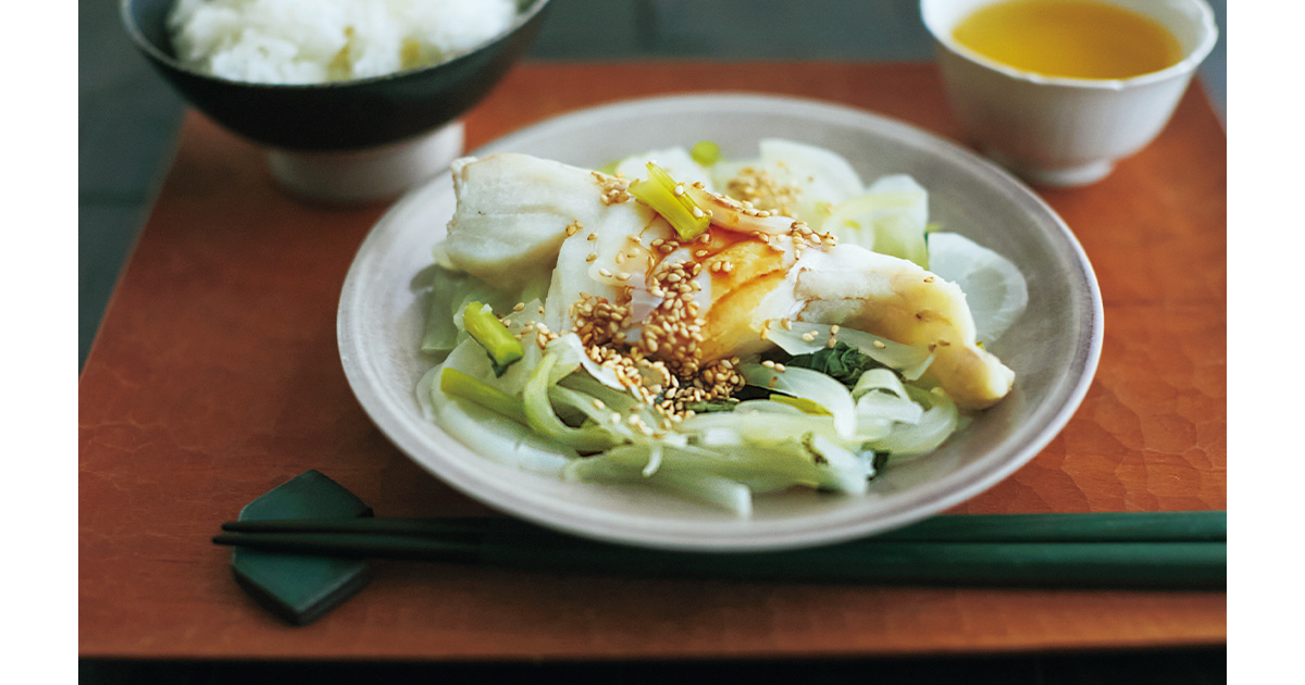 長谷川あかりさんレシピのタラとかぶと玉ねぎの和風酒蒸し