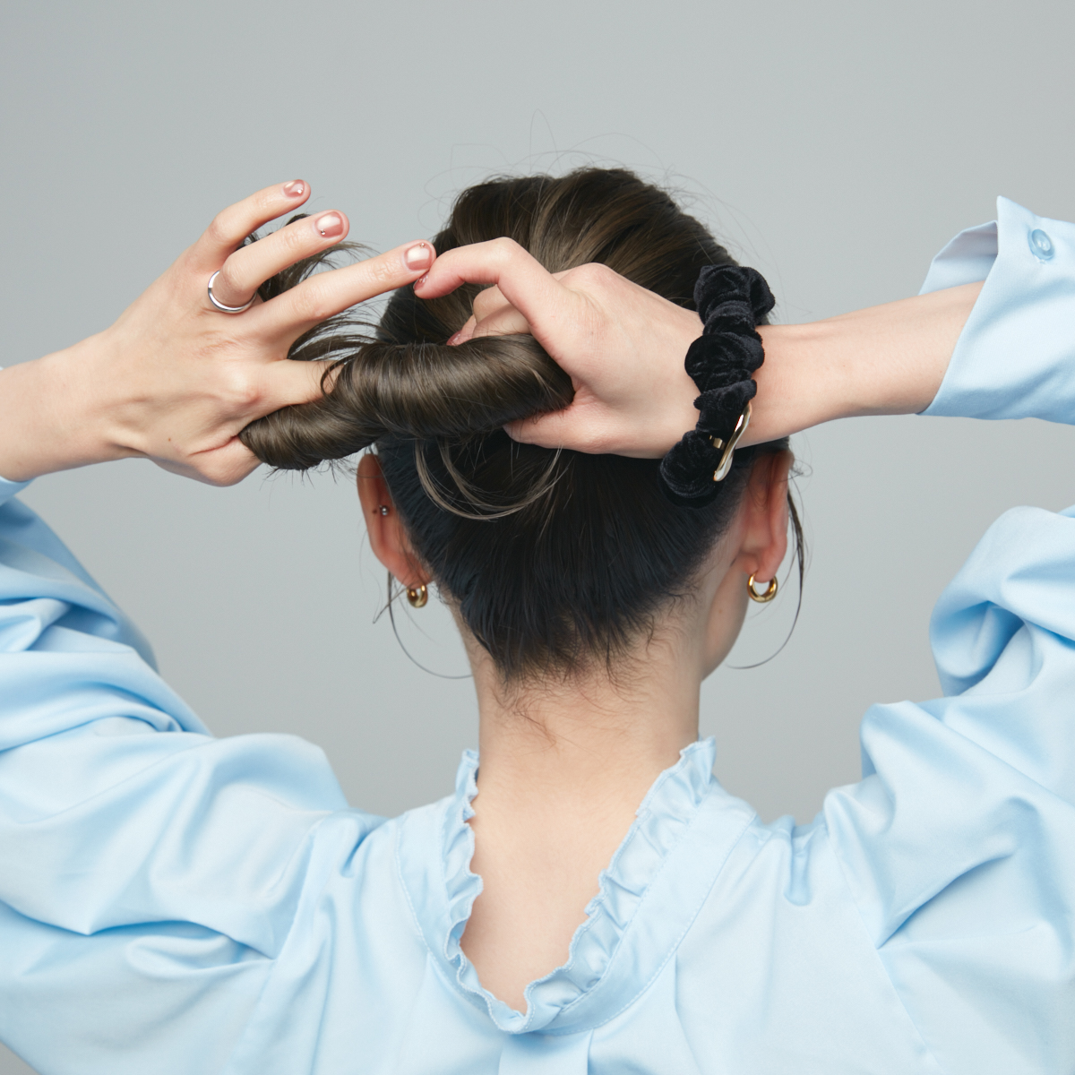 シュシュ＆カチューシャヘアアレンジ