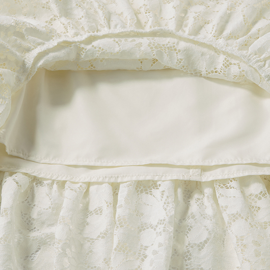 [THREE SQUARE]ペプラムレースブラウス