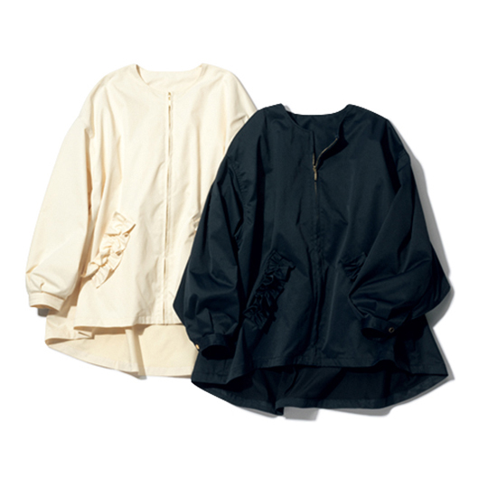 THREE SQUARE]バックフレアコート