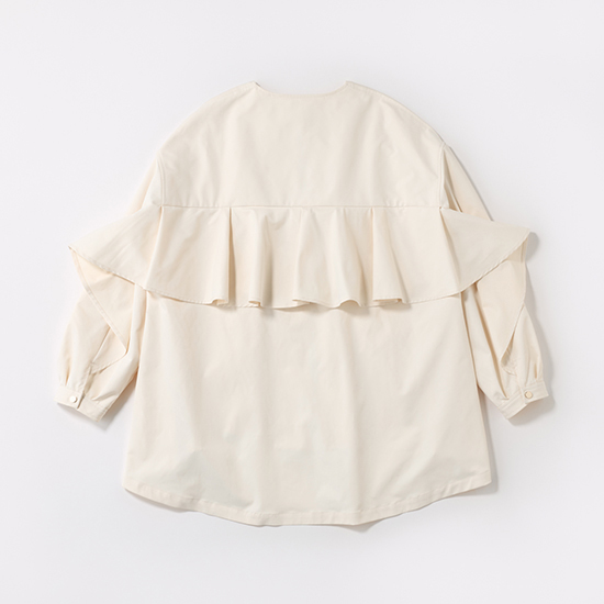 THREE SQUARE]バックフレアコート