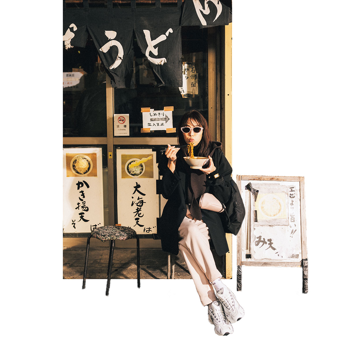 ピンクベージュを散りばめた甘口カジュアル