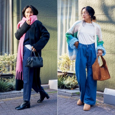 定番の【ブルーデニム】は“差し色”で楽しむ！春待ちコーデ3選