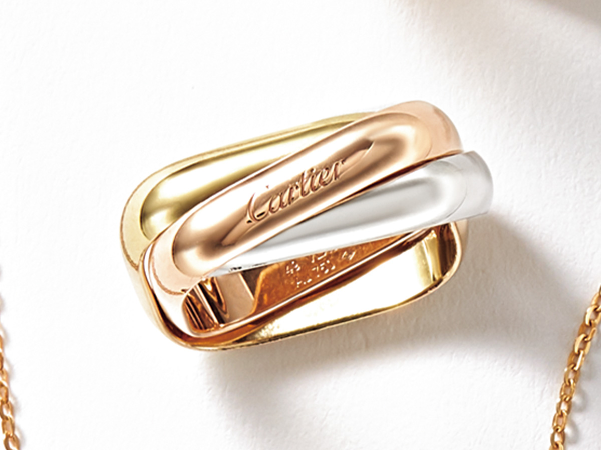 カルティエのトリニティのクッションリング