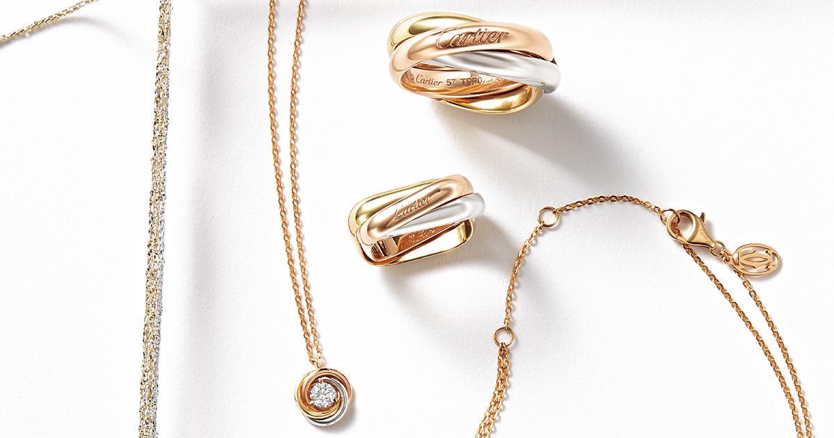 カルティエのトリニティシリーズのジュエリー