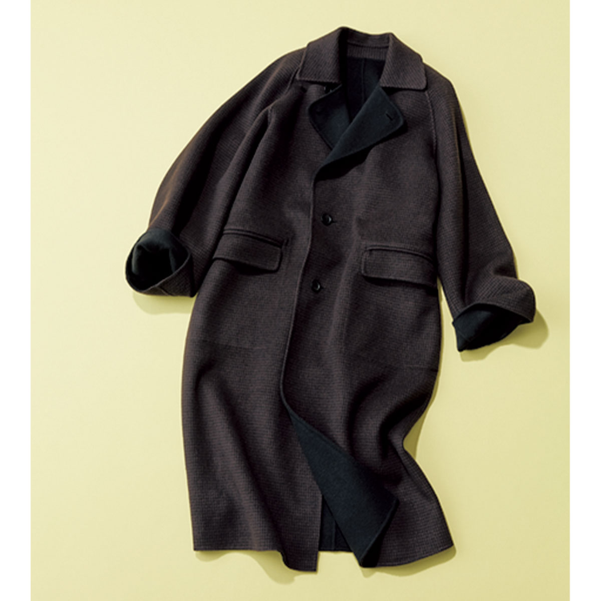 デパリエの千鳥格子と無地の2WAYリバーコート