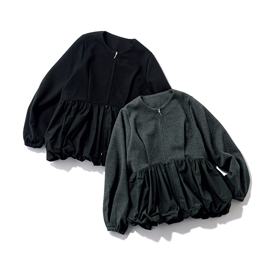 [THREE SQUARE]バルーンコンビブルゾン