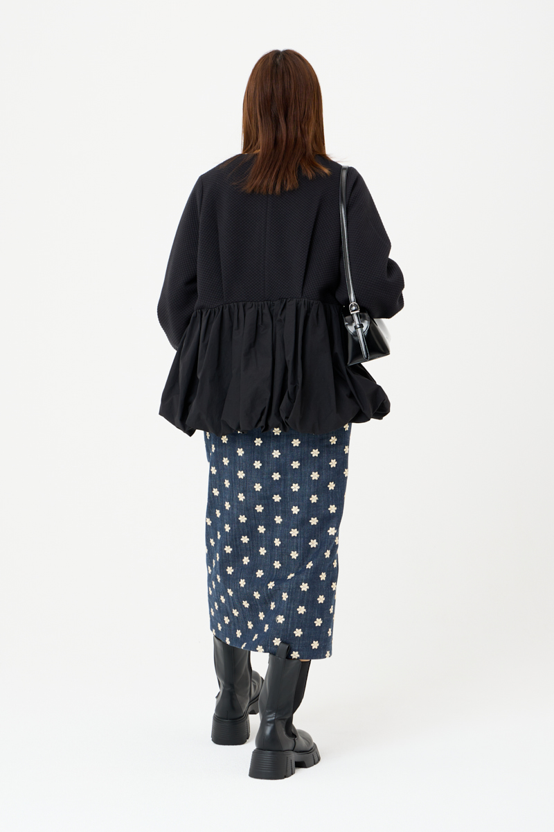 クラウドチームVERY竹内菜摘の[THREE SQUARE]バルーンコンビブルゾン_カジュアルコーデ