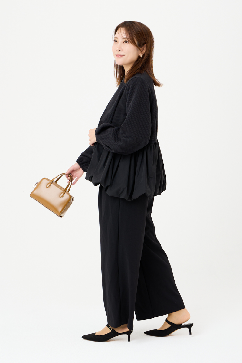 クラウドチームVERY竹内菜摘の[THREE SQUARE]バルーンコンビブルゾン_園行事コーデ