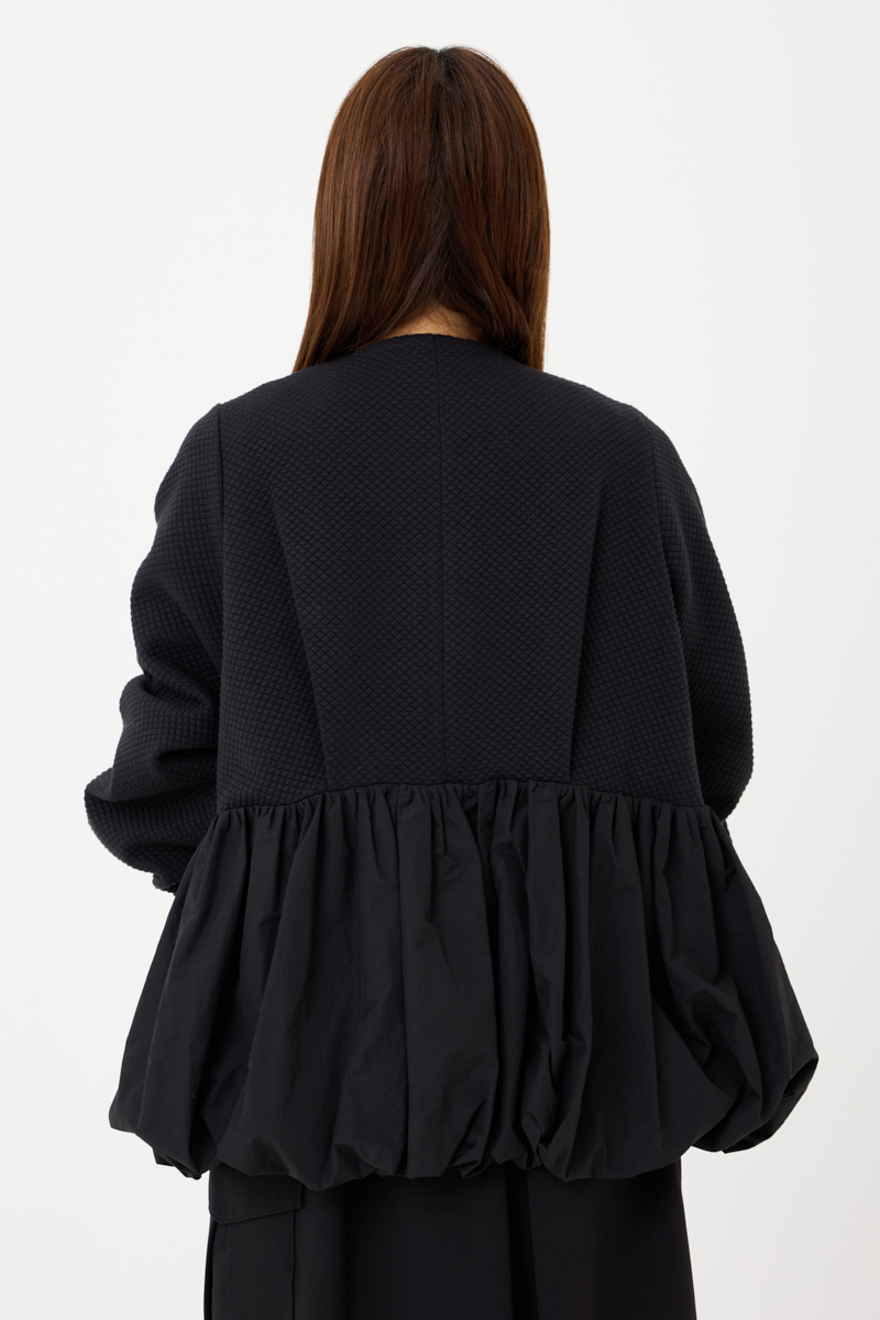 クラウドチームVERY竹内菜摘の[THREE SQUARE]バルーンコンビブルゾン_きれいめコーデ