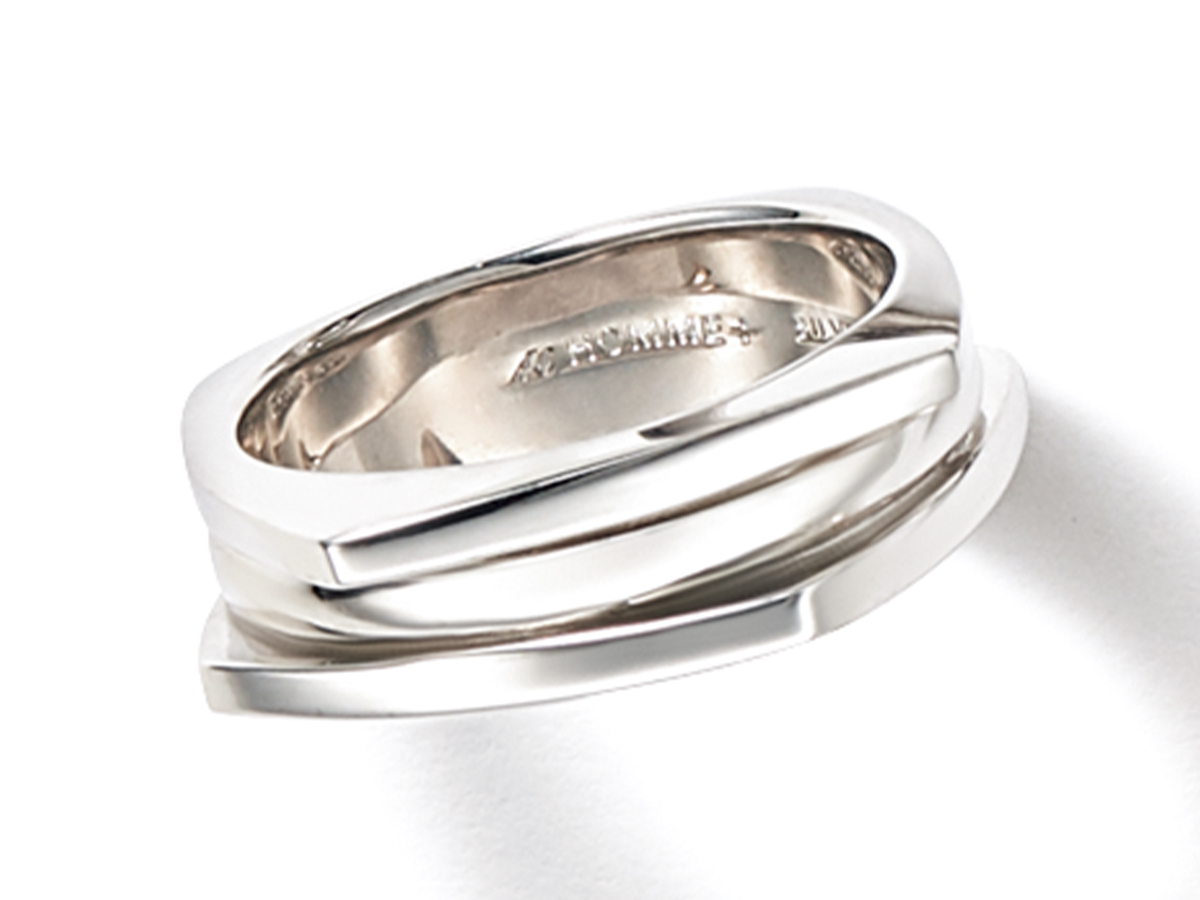 4℃ HOMME+のスクエアとラウンドのシルバーリングセット